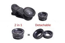 3 in 1 Universal Clip-On Lenses Kit (Black) With FishEye Lens+Macro+Wide Angle Lens