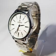 Gemini  White Dial With Date Round Watch For Men