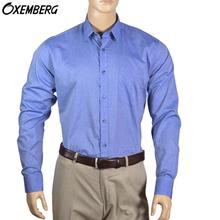 Oxemberg Solid Blue Formal Shirt For Men