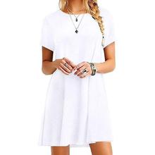 Womens Summer Plus Size Short Sleeves Mini Swing T-Shirt