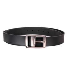 Black Solid Formal Single Tongue Leather Belt For Men-LPBE-018