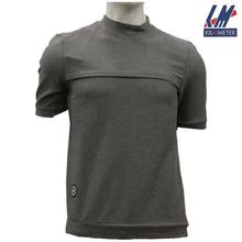 KILOMETER Grey Textured Solid T-Shirt For Men