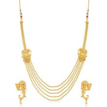 Sukkhi 5 String Elephant Inspired Gold Plated Necklace Set