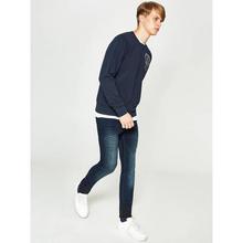 OVS Men Navy Blue Solid Sweatshirt