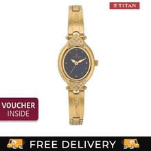 Titan 2468YM03 Black Dial Analog Watch For Women- Gold