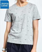 JeansWest  Light Gray T-shirt For Women