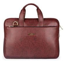 The Clownfish Vegan Leather 8 Ltr Dark Brown Laptop Briefcase (40 x 30