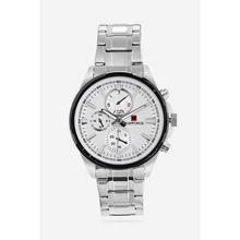 NF9089M White/Silver Dial Analog Chronograph Watch For Men- Silver