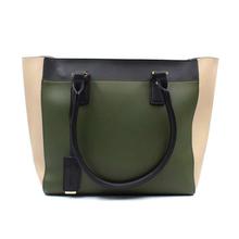 David Jones Dark Green/Beige Synthetic Handbag For Women