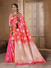 Stylee Lifestyle Peach Banarasi Silk Jacquard Saree (1798)