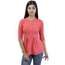 Pink Cotton Mix Fancy Ladies Top