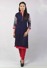 Chiffon sleeves fine rayon kurti Cotton leggings set