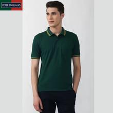 PETER ENGLAND Solid Polo Neck Green T-Shirt for Men - PCKWSRGPB22554