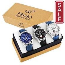 SALE- Piraso Analog Premium Combo Set of 3 Watches - for Men