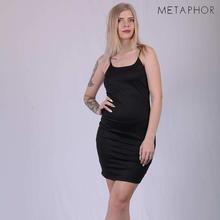 METAPHOR Black Solid Bodycon Dress (Plus Size) For Women - MD11B