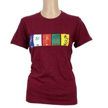 Maroon Round Neck Printed 100% Cotton T-Shirt For Women