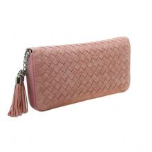 Pink New wooven long type wallet(4708095308037)