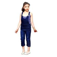 FNOCKS Girls Casual WEAR Slim FIT Denim Dungaree Capri