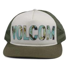 Army Green/White Printed Trucker Cap For Men