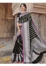 Stylee Lifestyle Black Banarasi Silk Jacquard Saree -2044