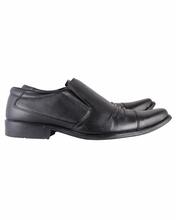 Shikhar Men's Black Cap Toe Slip On Formal Shoes