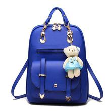 Alice Girl's PU Leather Blue Backpack Bag for Travel/School