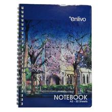 Blue Printed A5 Spiral Notebook - 50 Sheets