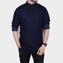 Men Fashion Soft Denim Long Kurta Shirt