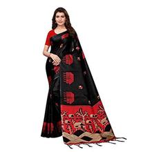 Anni Designer Women's Khadi Silk Black With Bouse Saree