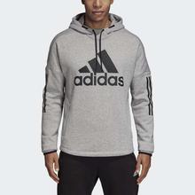 Adidas Light Grey Sport ID Logo Hoodie For Men - DM7273