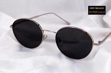 GREY JACK Polarized Round Black Gradient Lens With Gun Silver Metal Frame, Sunglasses For Women & Men