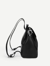 Plain Flap Drawstring Backpack