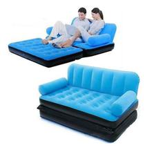 5 in 1 Best Way  Inflatable Velvet Air Sofa Cum Bed with Air Pump