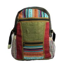 Multicolored Hemp Striped Backpack- Unisex