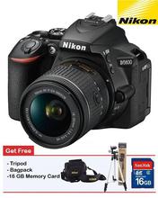 D5600 + AF-P 18-55 VR DSLR Camera (16 GB Card + Camera Bag+ Tripod) - Black