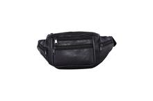 Leather Black Waist Bag for Travelling