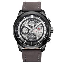 NaviForce 24 Hour Quartz Luxury Wrist Watch For Men (Gray Black)-NF9129M