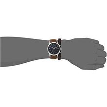 Fossil Men's Silvertone Chronograph Leather Strap Watch with Bracelet