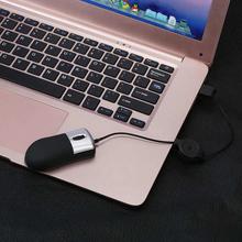 FashionieStore mouse Mini Retractable USB Optical Scroll Wheel Wired Mouse For Laptop Notebook PC BK