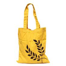 Yellow Leaf Printed Tote Bag For Women