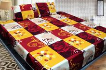 Printed Cotton Multicolor Double BEDSHEET with 2 (Two) Pillow Cover