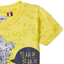 Giny & Jony Boys Yellow Printed Round Neck T-Shirt