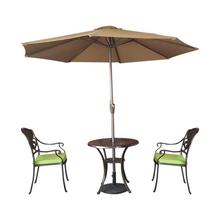 Outdoor Chair and Table With Umbrella - Metallic Brown