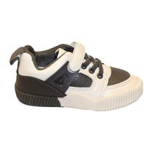 Black Cat Grey/White Velcro Casual Shoes For Boys - BCKS-V116