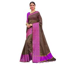 Stylee Lifestyle Brown Banarasi Silk Jacquard Saree (1806)