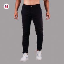 Nyptra Black Stretchable Cotton Chinos For Men