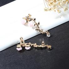 Korean Pink Rose Earrings for Women Personality Style A