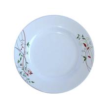 White Floral 9" Round Melamine Dinner Plate Set - MP-208 - 12 Pieces