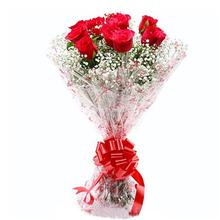 Ten Lovely Long Stem Red Roses Bunch