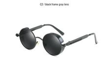 Classic Gothic Steampunk Sunglasses Polarized Men Women Brand Designer Vintage Round Metal Frame Sun Glasses High Quality UV400